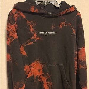 John Summit My Life is a Bender Black and Orange Tie-Dye Hoodie